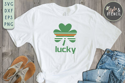 St Patricks Day - Shamrock SVG - Lucky SVG Style and Stencil 