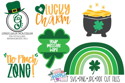 St. Patrick's Day Shamrock SVG Set SVG Digital Doodle Pad 