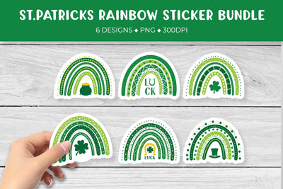 St. Patricks Day sticker bundle. Patricks rainbow stickers printable. Sublimation LaBelezoka 