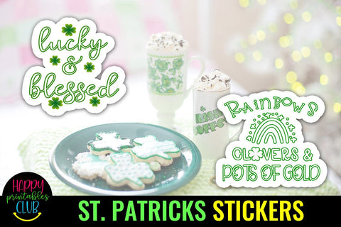 St Patricks Day Stickers Pack-St Patty Day Stickers PNG SVG Happy Printables Club 