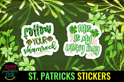 St Patricks Day Stickers Pack-St Patty Day Stickers PNG SVG Happy Printables Club 