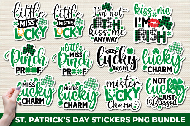 St. Patrick's Day Stickers PNG Bundle Sublimation fokiira 