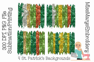 St. Patrick's Day Sublimation Background Bundle | 300 DPI PNG File Sublimation MissMarysEmbroidery 