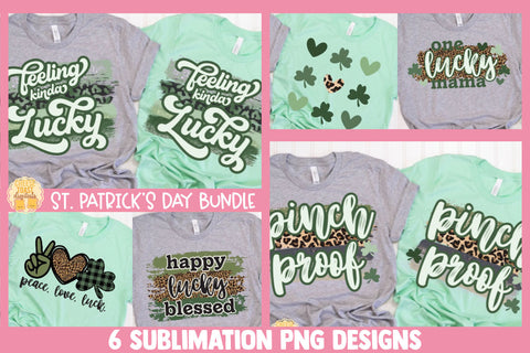 St Patrick's Day Sublimation Bundle | 6 Lucky Quotes PNG Files Sublimation Cheese Toast Digitals 