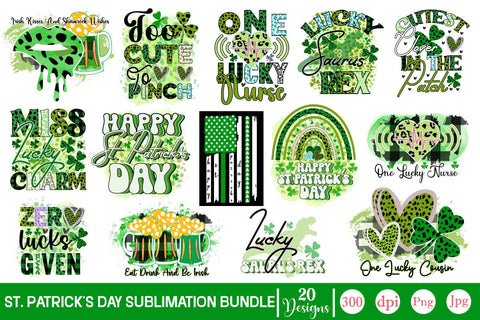 St. Patrick's Day Sublimation Bundle Happy St. Patrick’s Day SVGs,Quotes and Sayings,Food & Drink,On Sale, Print & Cut Sublimation DesignPlante 503 