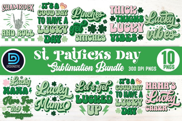 St Patricks Day Sublimation Bundle Sublimation DESIGNISTIC 