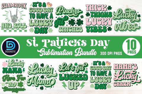 St Patricks Day Sublimation Bundle Sublimation DESIGNISTIC 