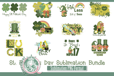 St Patrick's Day Sublimation Bundle Sublimation QueenBrat Digital Designs 