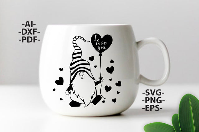 St Patricks Day SVG | Black and White Svg | St Patricks Day mug | Lucky gnome tshirt | Gnomie Svg SVG 1uniqueminute 