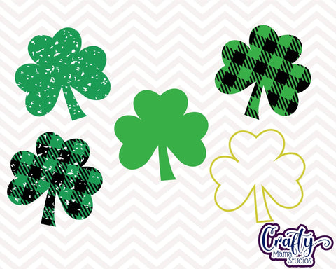 St Patrick's Day SVG - Buffalo Plaid svg - Leprechaun - Shamrock - Four Leaf Clover SVG Crafty Mama Studios 