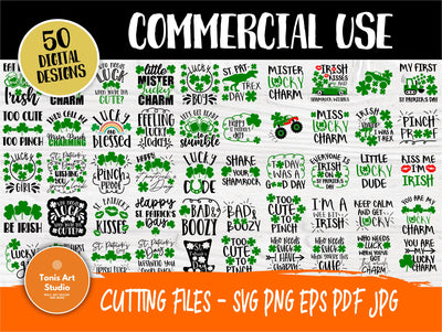 St Patrick's Day SVG Bundle | 50 Shirt Designs | Cricut and Silhouette Files | Irish Svg | Lucky Svg | St Patricks Day Svg | Shamrock Svg SVG TonisArtStudio 
