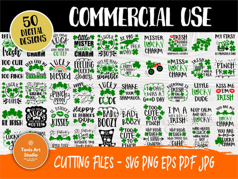 St Patrick's Day SVG Bundle | 50 Shirt Designs | Cricut and Silhouette Files | Irish Svg | Lucky Svg | St Patricks Day Svg | Shamrock Svg SVG TonisArtStudio 