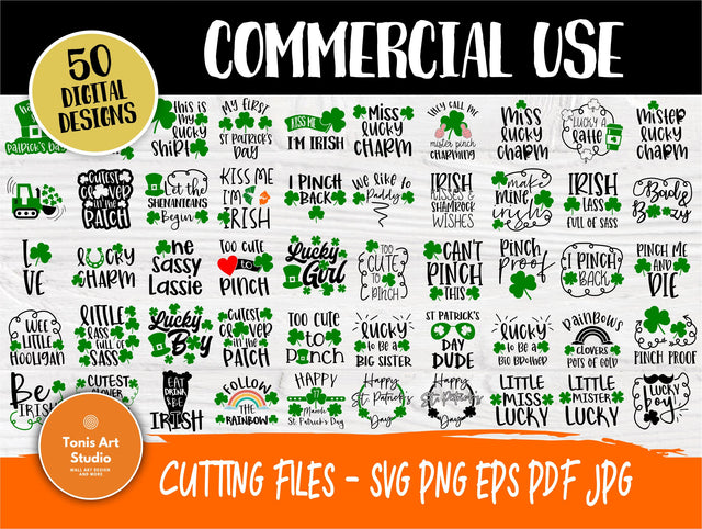 St Patrick's Day SVG Bundle | 50 Shirt Designs | Cricut and Silhouette Files | Irish Svg | Lucky Svg | St Patricks Day Svg | Shamrock Svg SVG TonisArtStudio 