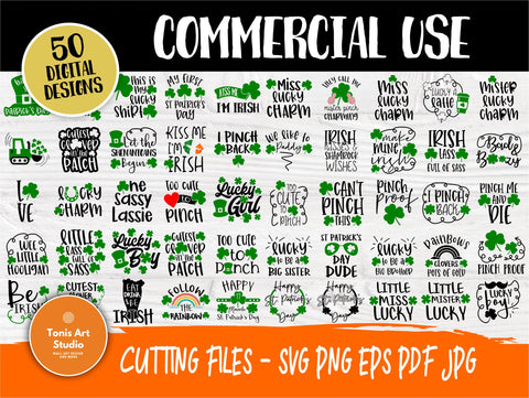 St Patrick's Day SVG Bundle | 50 Shirt Designs | Cricut and Silhouette Files | Irish Svg | Lucky Svg | St Patricks Day Svg | Shamrock Svg SVG TonisArtStudio 