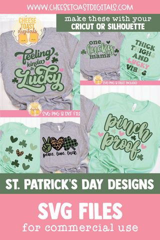 St Patrick's Day SVG Bundle | 6 Lucky Quotes for Shirts SVG Cheese Toast Digitals 