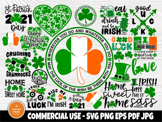 St Patricks Day SVG Bundle, Clover Svg, Irish Svg SVG TonisArtStudio 