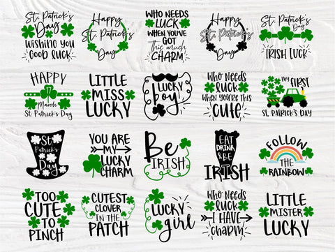 Set st patricks day quotes eat drink Royalty Free Vector