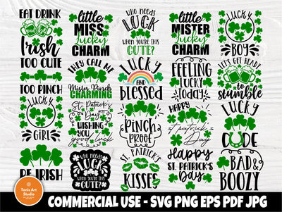 St Patrick's Day SVG Bundle | Irish Svg | Lucky Svg | St paddy day Svg | St Patrick's Designs | Shamrock Svg | Cricut and Silhouette Files SVG TonisArtStudio 