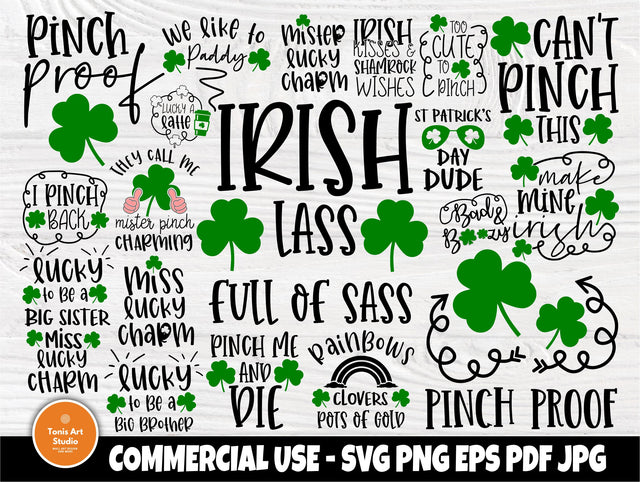 St Patrick's Day SVG Bundle | Irish Svg | Lucky Svg | St paddy day Svg | St Patricks Designs | Shamrock Svg | Cricut and Silhouette Files SVG TonisArtStudio 