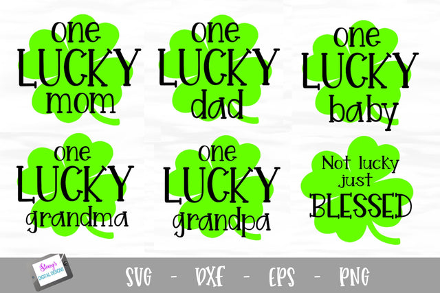 St. Patrick's Day SVG Bundle - One Lucky Family SVG SVG Stacy's Digital Designs 