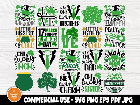 St Patrick's Day SVG Bundle, Shamrock Svg SVG TonisArtStudio 