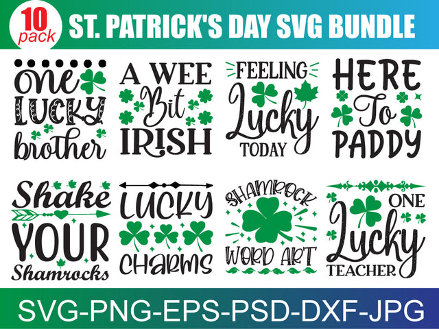 St. Patrick's Day SVG Bundle, St Patrick's Day Quotes, Gnome SVG, Rainbow svg, Lucky SVG, St Patricks Day Rainbow, Shamrock,Cut File Cricut SVG buydesign 