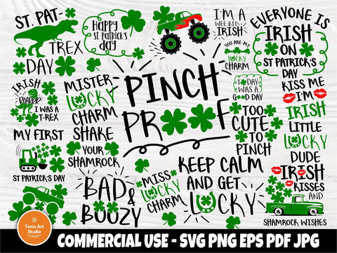 St Patrick's Day SVG Bundle | St Patrick's Day Sayings | Mister and Miss Lucky Charm Svg | St Patrick's shirt Designs | Cricut Cut Files SVG TonisArtStudio 