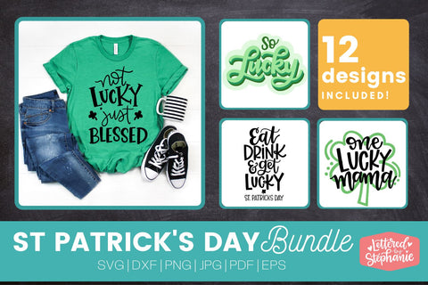 St. Patrick's Day SVG Bundle, st pattys day cut files bundle, handlettered SVG Lettered by Stephanie 