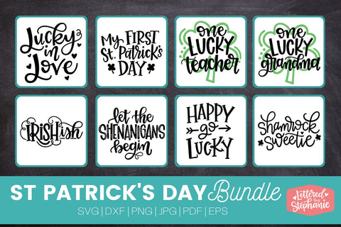 St. Patrick's Day SVG Bundle, st pattys day cut files bundle, handlettered SVG Lettered by Stephanie 