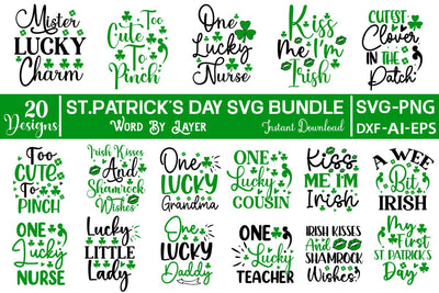 St. Patrick's Day SVG Bundle SVG Cut File SVGs,Quotes and Sayings,Food & Drink,On Sale, Print & Cut SVG DesignPlante 503 