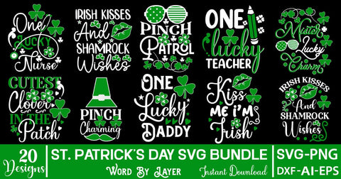 St. Patrick's Day SVG Bundle SVG Design SVGs,Quotes and Sayings,Food & Drink,On Sale, Print & Cut SVG DesignPlante 503 
