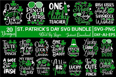 St. Patrick's Day SVG Bundle SVG Design SVGs,Quotes and Sayings,Food & Drink,On Sale, Print & Cut SVG DesignPlante 503 