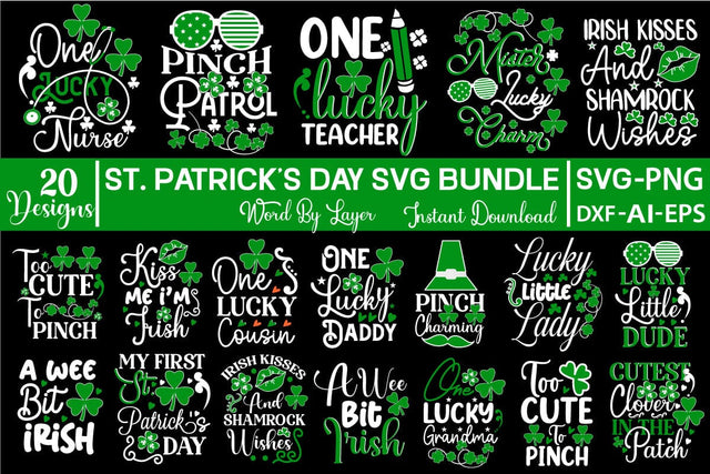St. Patrick's Day SVG Bundle SVG Design SVGs,Quotes and Sayings,Food & Drink,On Sale, Print & Cut SVG DesignPlante 503 