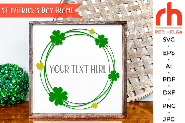St Patrick's Day SVG - Clover Frame Cut File SVG RedHelgaArt 