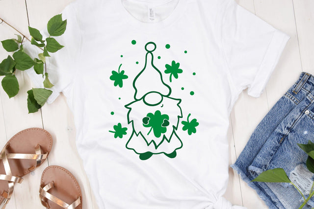 St. Patricks Day SVG Cut File Lucky Gnome Illustration SVG dapiyupi store 