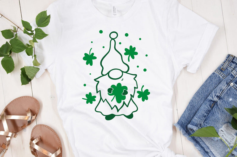 St. Patricks Day SVG Cut File Lucky Gnome Illustration SVG dapiyupi store 
