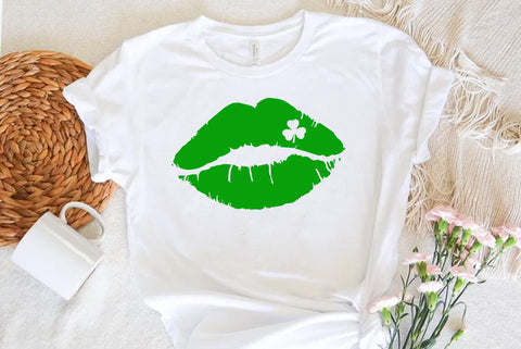 St patricks day svg Distressed Kiss svg Lips Kiss SVG FiveStarCrafting 