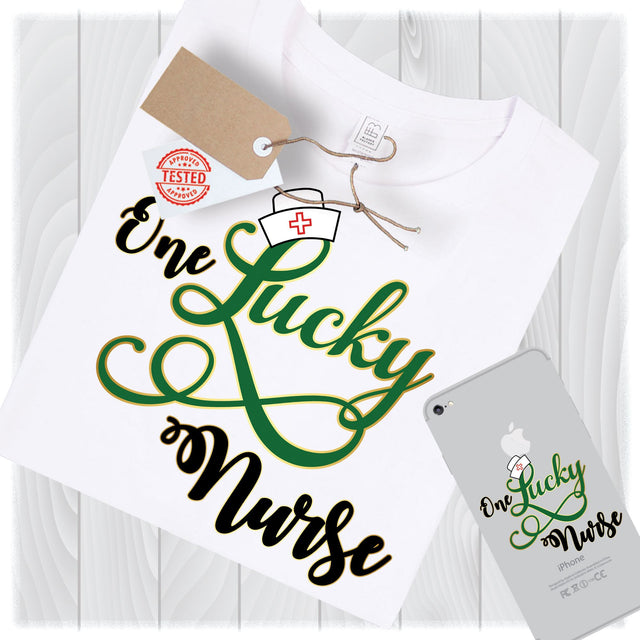 St Patricks Day Svg Files For Cricut Designs Svg Cut Files Silhouette Svg Cutting File Svg Files for Silhouette One Lucky Nurse Svg Designs SVG My Sew Cute Boutique 