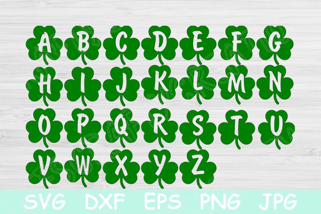St Patricks Day Svg Fonts Shamrock Svg. St Patricks Svg Cut Files for Cricut and Silhouette. 4 Leaf Clover Svg Alphabet Letters Design. SVG TiffsCraftyCreations 