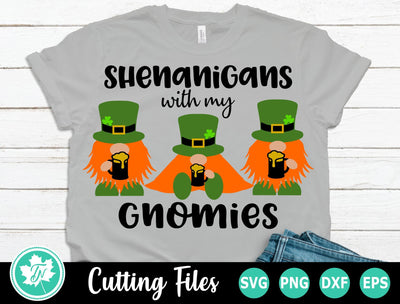 St Patricks Day SVG | Gnome SVG | Shenanigans with my Gnomies SVG TrueNorthImagesCA 