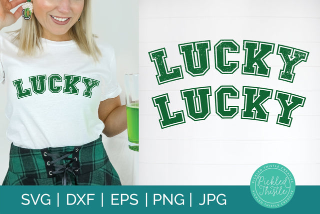 St Patricks Day SVG - Grunge Lucky PNG Sublimation Pickled Thistle Creative 