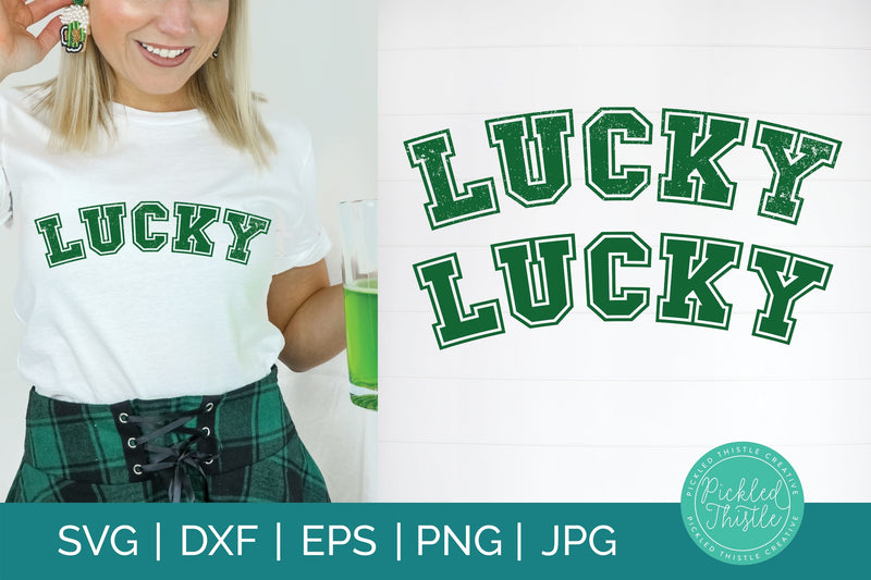 St Patricks Day SVG - Grunge Lucky PNG Sublimation Pickled Thistle Creative 