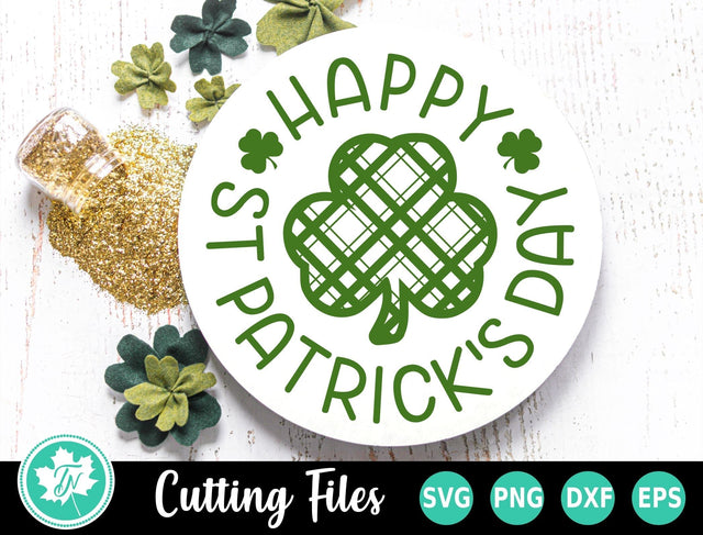 St Patrick's Day SVG | Happy St Patrick's Day Round Sign SVG TrueNorthImagesCA 