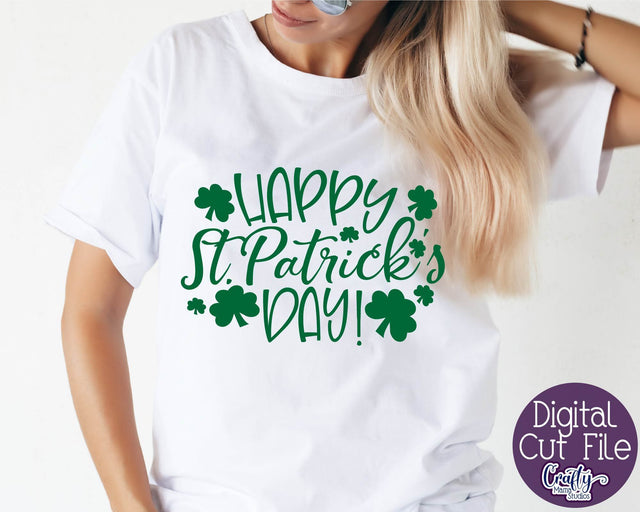 St. Patrick's Day Svg, Happy St Patricks Day Svg, Clover Cut File SVG Crafty Mama Studios 