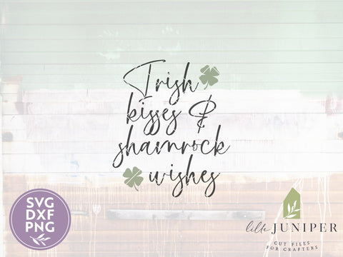 St. Patrick's Day SVG | Irish Kisses & Shamrock Wishes SVG | Farmhouse Sign Design SVG LilleJuniper 