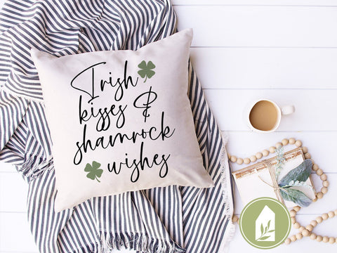 St. Patrick's Day SVG | Irish Kisses & Shamrock Wishes SVG | Farmhouse Sign Design SVG LilleJuniper 