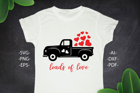 St Patricks Day SVG | Loads of luck Svg | Truck full of love Svg | Clovers Svg | Truck with clovers Svg SVG 1uniqueminute 