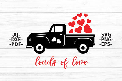St Patricks Day SVG | Loads of luck Svg | Truck full of love Svg | Clovers Svg | Truck with clovers Svg SVG 1uniqueminute 