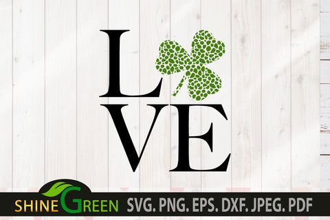 St Patricks Day SVG - Love Cheetah Print Shamrock Leaf SVG Shine Green Art 