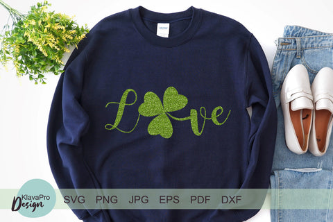 St Patricks Day Svg, Love Shamrock Svg. Irish Svg St Pattys SVG Klava P 